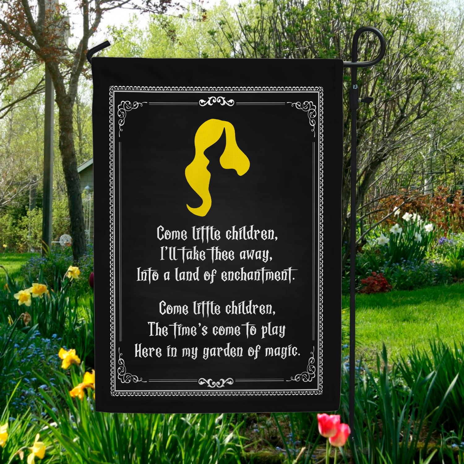 3. Come Little Children(4) Garden Flag Mockup 5