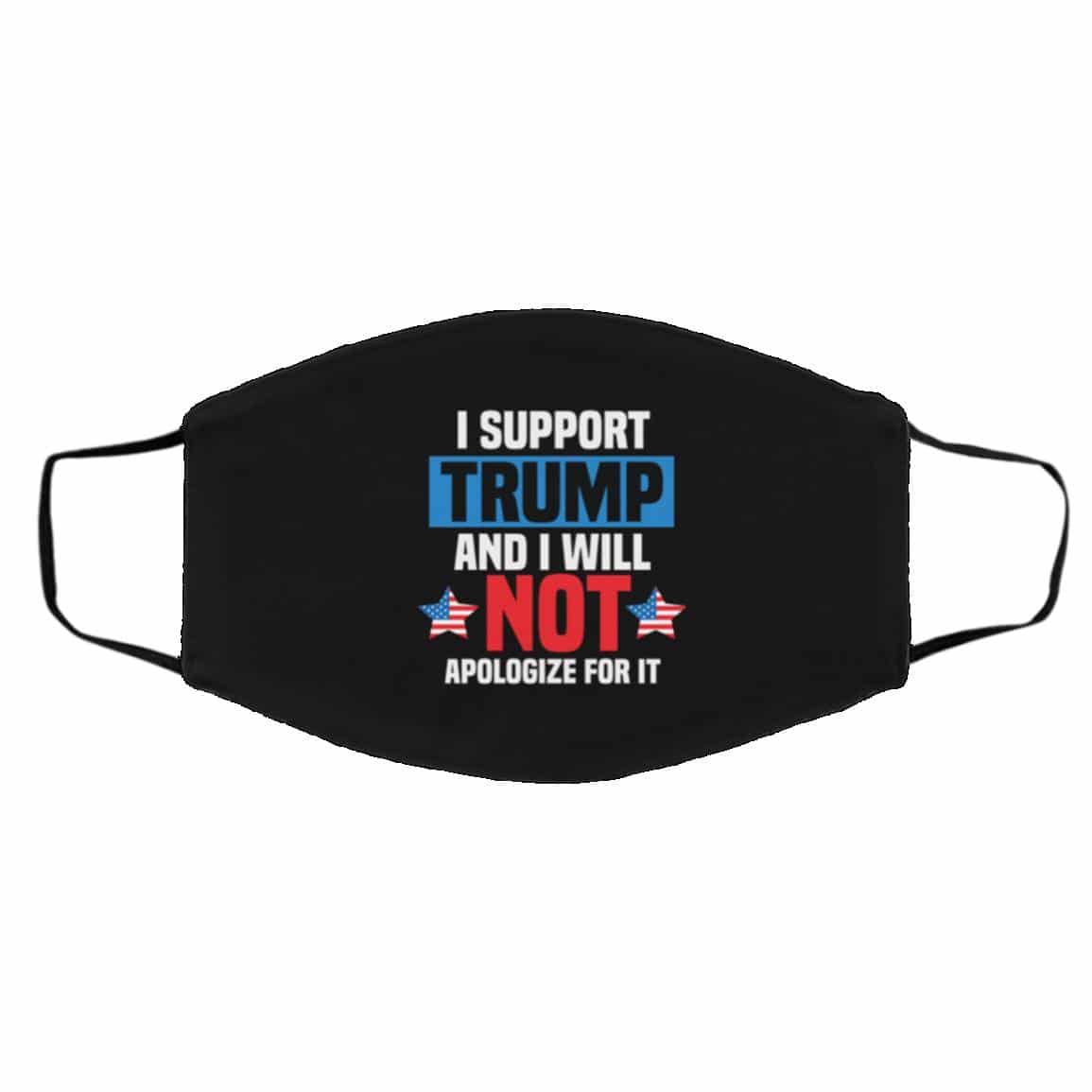 I Support Trump and I, White, Cloth Face Cover – Medium/Large I Support Trump and I, White, Cloth Face Cover – Medium/Large
