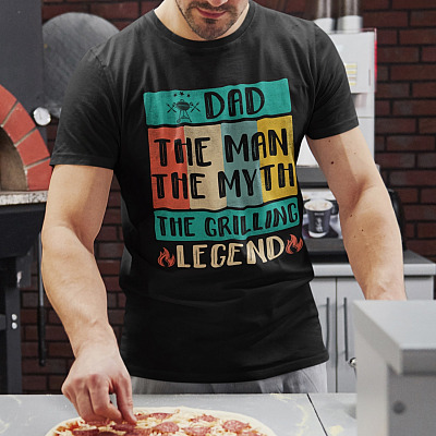 Alternative view of Dad The Man The Myth The Grilling Legend Vintage Retro T-Shirt - Grilling BBW Dad Gift