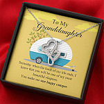 To My Granddaughter I Know You Make Me One Happy Camper Double Hearts Necklace