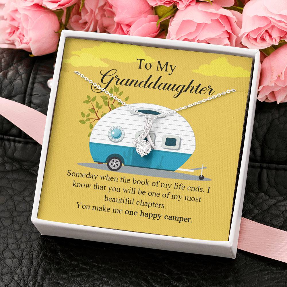 To My Granddaughter I Know You Make Me One Happy Camper Alluring Beauty Necklace To My Granddaughter I Know You Make Me One Happy Camper Alluring Beauty Necklace