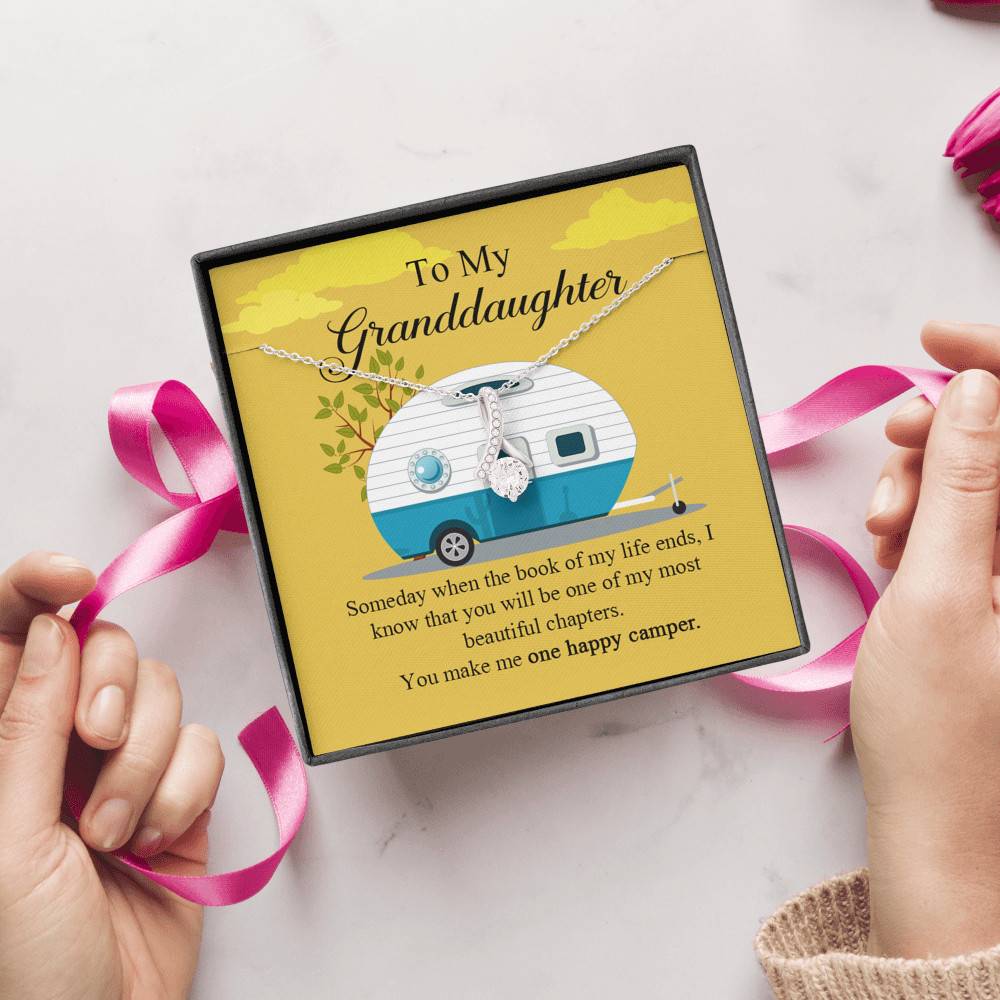 To My Granddaughter I Know You Make Me One Happy Camper Alluring Beauty Necklace To My Granddaughter I Know You Make Me One Happy Camper Alluring Beauty Necklace