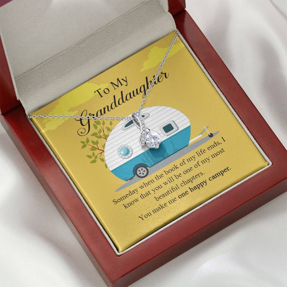 To My Granddaughter I Know You Make Me One Happy Camper Alluring Beauty Necklace To My Granddaughter I Know You Make Me One Happy Camper Alluring Beauty Necklace
