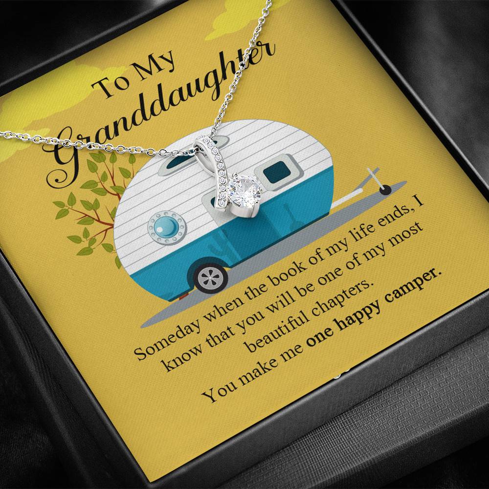 To My Granddaughter I Know You Make Me One Happy Camper Alluring Beauty Necklace To My Granddaughter I Know You Make Me One Happy Camper Alluring Beauty Necklace