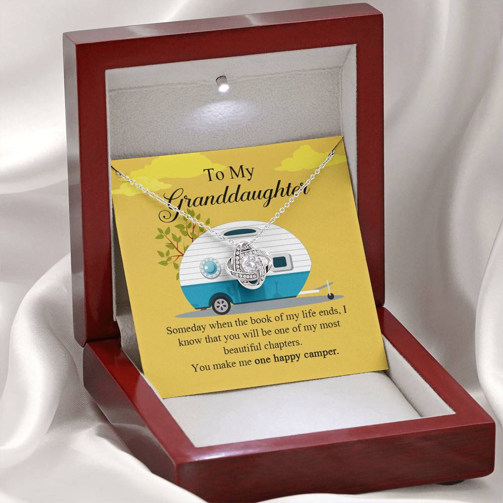 To My Granddaughter I Know You Make Me One Happy Camper Love Knot Necklace To My Granddaughter I Know You Make Me One Happy Camper Love Knot Necklace