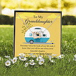 To My Granddaughter I Know You Make Me One Happy Camper Joined Interlocking Hearts Necklace