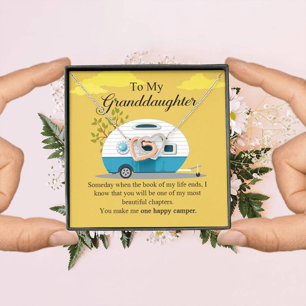 To My Granddaughter I Know You Make Me One Happy Camper Joined Interlocking Hearts Necklace To My Granddaughter I Know You Make Me One Happy Camper Joined Interlocking Hearts Necklace