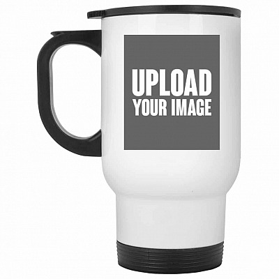 14 oz. White Travel Mug