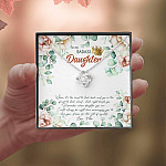 To My Badass Daughter When It's Too Hard To Look Back Love Knot Necklace - Daughter Gifts From Mom
