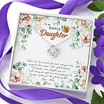 To My Badass Daughter When It's Too Hard To Look Back Love Knot Necklace - Daughter Gifts From Mom