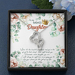 To My Badass Daughter When It's Too Hard To Look Back Double Hearts Necklace - Daughter Gifts From Mom
