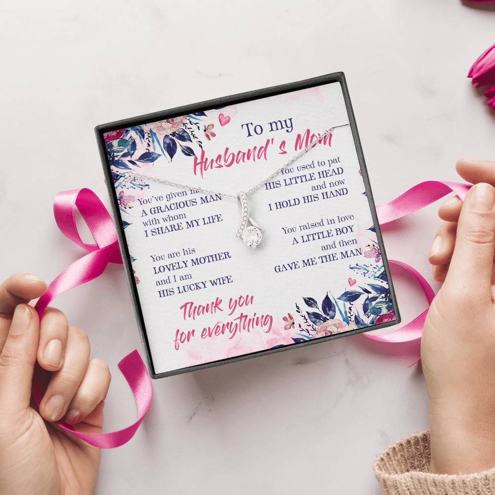 To My Husband's Mom Thank You For Everything Alluring Beauty Pendant Necklace- Jewelry Gift For Mother In Law To My Husband's Mom Thank You For Everything Alluring Beauty Pendant Necklace- Jewelry Gift For Mother In Law