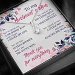 To My Husband's Mom Thank You For Everything Alluring Beauty Pendant Necklace- Jewelry Gift For Mother In Law To My Husband's Mom Thank You For Everything Alluring Beauty Pendant Necklace- Jewelry Gift For Mother In Law