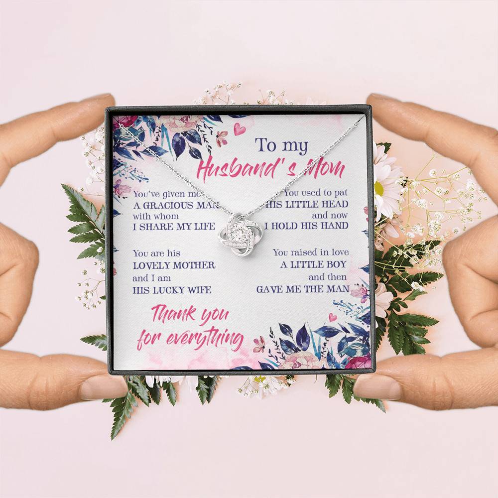 To My Husband's Mom Thank You For Everything Love Knot Necklace - Jewelry Gift For Mother In Law To My Husband's Mom Thank You For Everything Love Knot Necklace - Jewelry Gift For Mother In Law