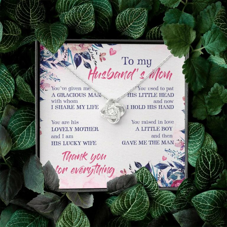 To My Husband's Mom Thank You For Everything Love Knot Necklace - Jewelry Gift For Mother In Law