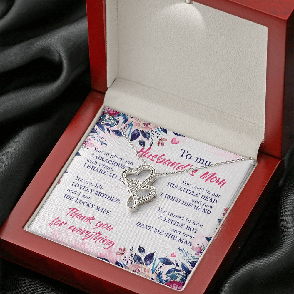 To My Husband's Mom Thank You For Everything Double Hearts Necklace - Jewelry Gift For Mother In Law To My Husband's Mom Thank You For Everything Double Hearts Necklace - Jewelry Gift For Mother In Law