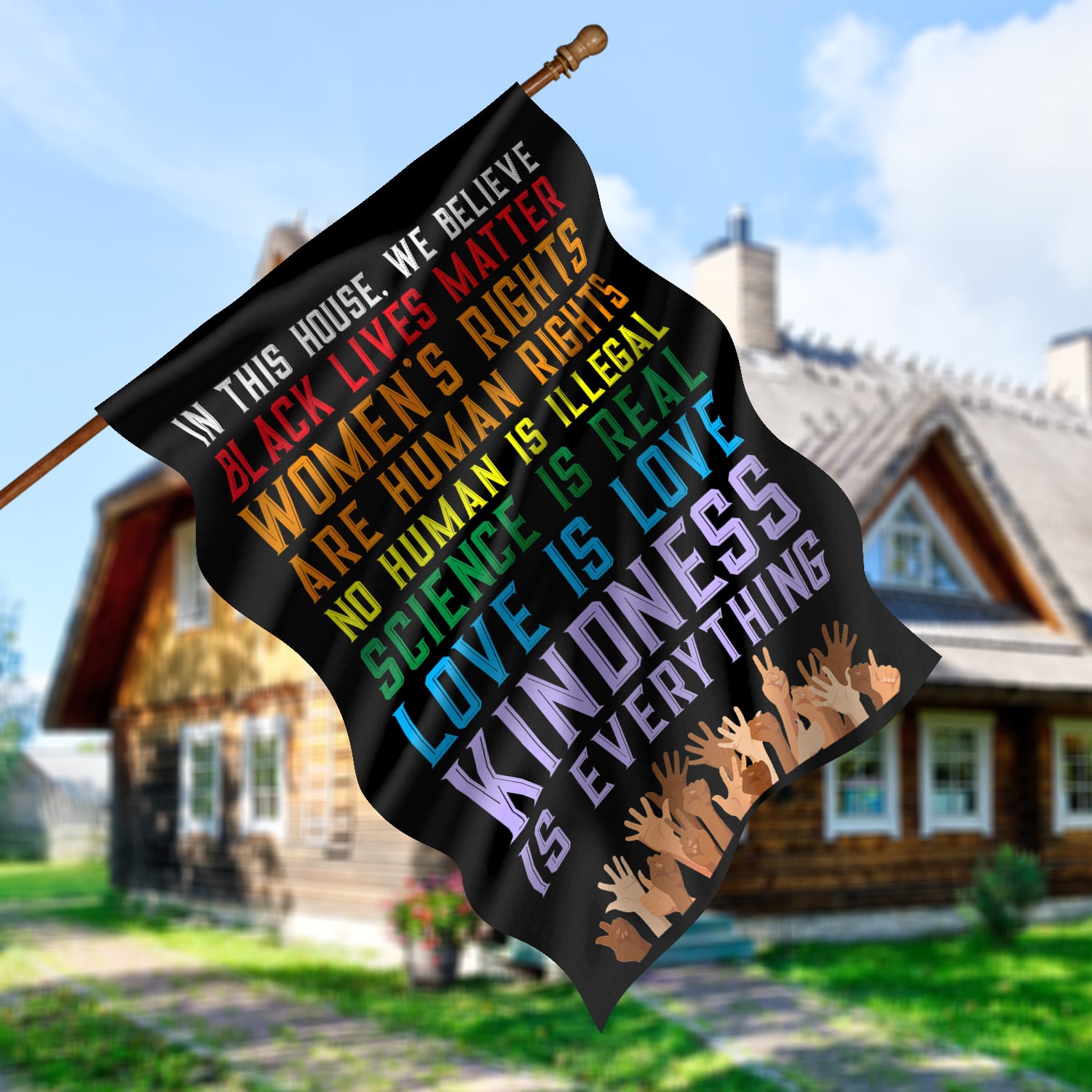 5O. In This House We Believe (3) House Flag Mockup 5