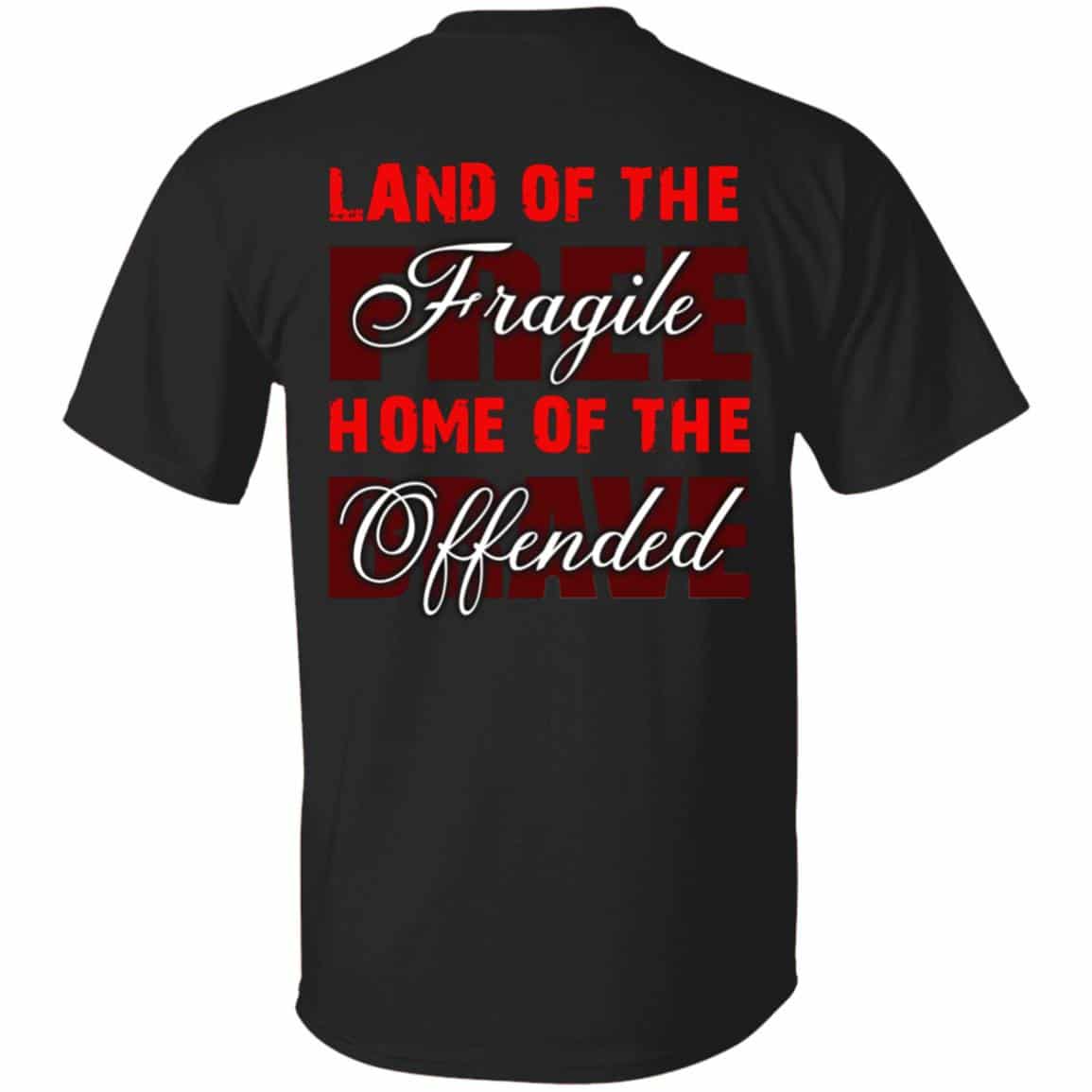 Land Of The Fragile Home Of The OffShirt, Black, Unisex T-Shirt