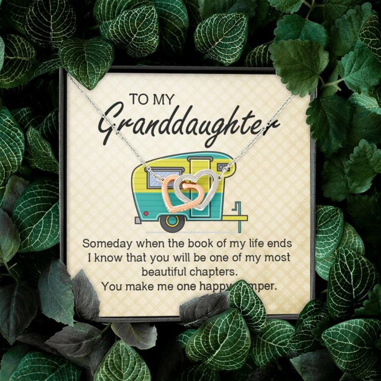 Camping To My Granddaughter Someday When The Book Of My Life Ends Camper Vans Interlocking Hearts Necklace