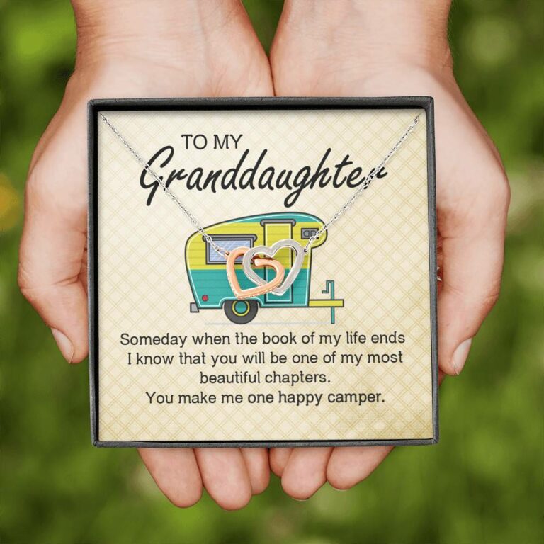 Camping To My Granddaughter Someday When The Book Of My Life Ends Camper Vans Interlocking Hearts Necklace