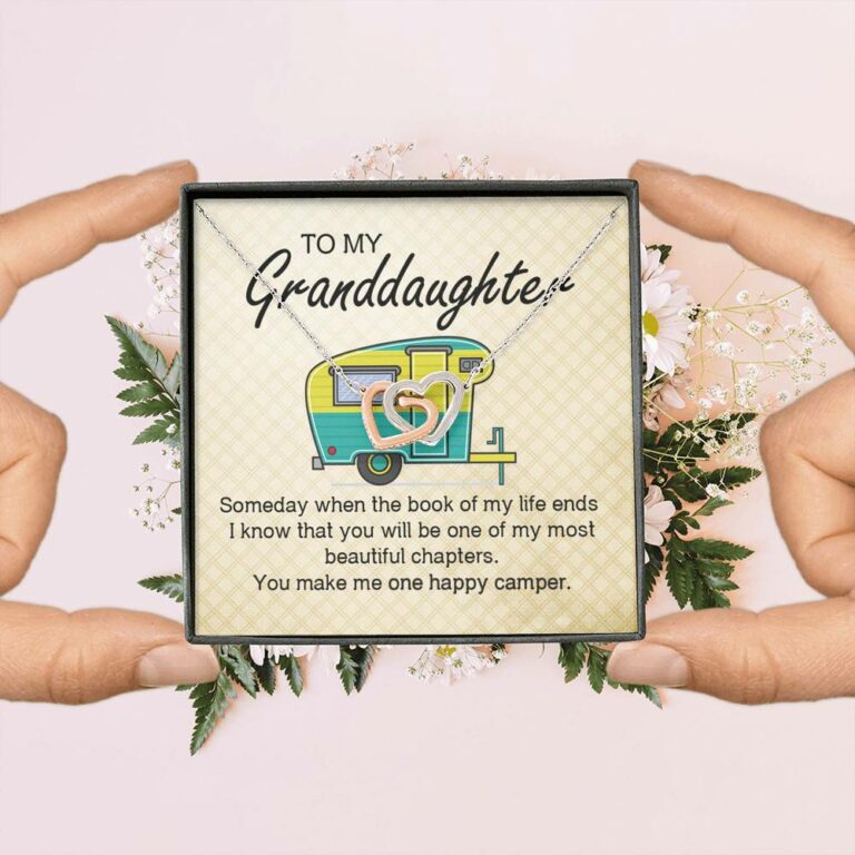 Camping To My Granddaughter Someday When The Book Of My Life Ends Camper Vans Interlocking Hearts Necklace