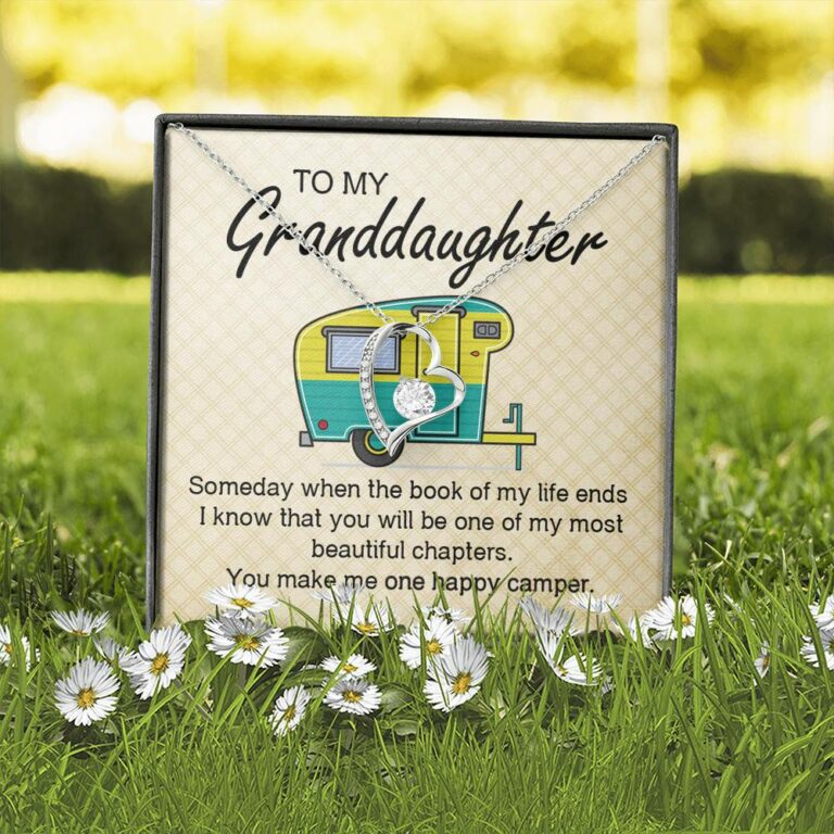 Camping To My Granddaughter Someday When The Book Of My Life Ends Camper Vans Forever Love Heart Necklace