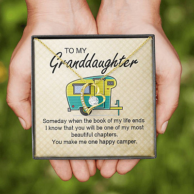 Camping To My Granddaughter Someday When The Book Of My Life Ends Camper Vans Forever Love Heart Necklace