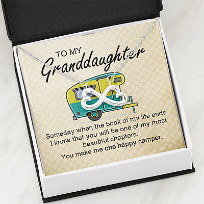 Camping To My Granddaughter Someday When The Book Of My Life Ends Camper Vans Infinity Heart Necklace