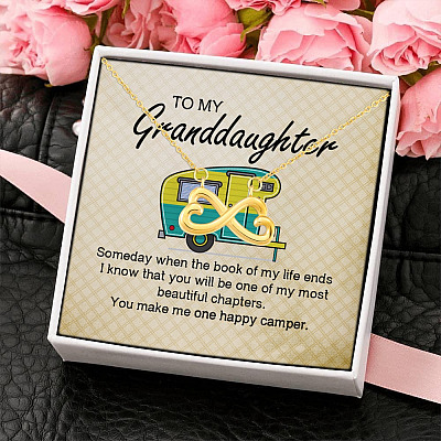 Camping To My Granddaughter Someday When The Book Of My Life Ends Camper Vans Infinity Heart Necklace
