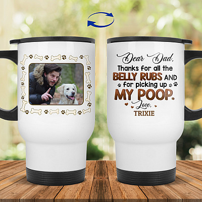 14 oz. White Travel Mug