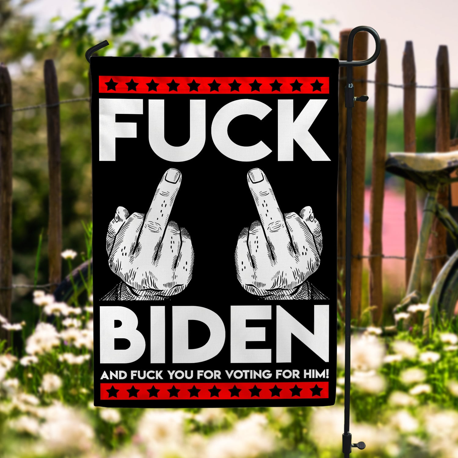 1LV. Fuck Biden Flag Garden Flag Mockup 6
