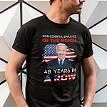 Non-Essential Employee Of The Month 48 Years In A Row Biden T-Shirt - V-Neck Shirt
