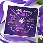 As a Sagittarius Girl I Have Three Sides the Quite and The Sweet Side Love Knot Pendant Necklace