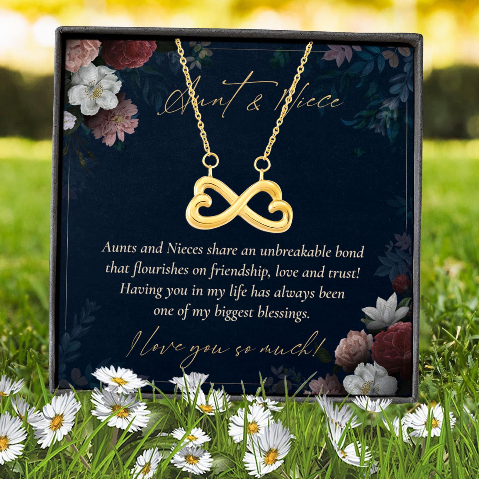 10VT. Aunt And Niece Share An Unbreakable Infinity Heart Necklace (Gold) 7