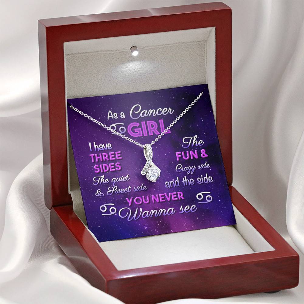 As a Cancer Girl I Have Three Sides the Quite and The Sweet Side Alluring Pendant Necklace As a Cancer Girl I Have Three Sides the Quite and The Sweet Side Alluring Pendant Necklace