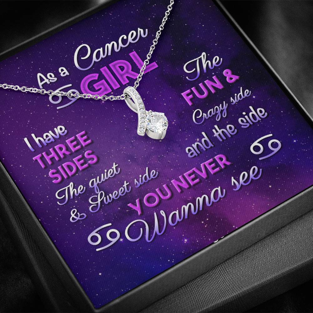 As a Cancer Girl I Have Three Sides the Quite and The Sweet Side Alluring Pendant Necklace As a Cancer Girl I Have Three Sides the Quite and The Sweet Side Alluring Pendant Necklace
