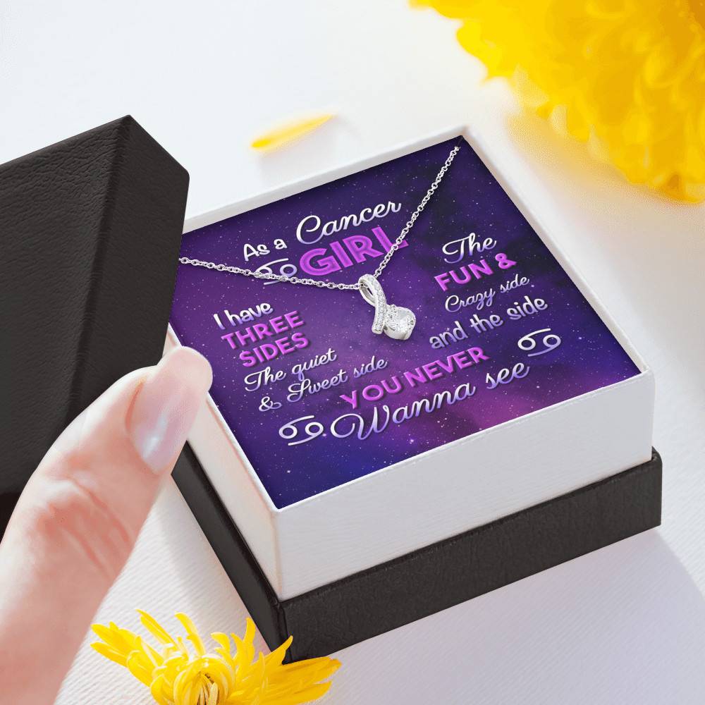 As a Cancer Girl I Have Three Sides the Quite and The Sweet Side Alluring Pendant Necklace As a Cancer Girl I Have Three Sides the Quite and The Sweet Side Alluring Pendant Necklace
