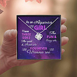 As an Aquarius Girl I Have Three Sides the Quite and The Sweet Side Love Knot Pendant Necklace