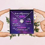As an Aquarius Girl I Have Three Sides the Quite and The Sweet Side Love Knot Pendant Necklace