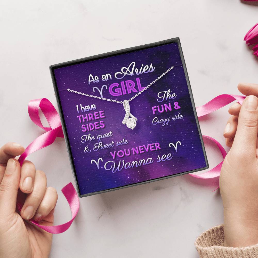 As an Aries Girl I Have Three Sides the Quite and The Sweet Side Alluring Pendant Necklace As an Aries Girl I Have Three Sides the Quite and The Sweet Side Alluring Pendant Necklace