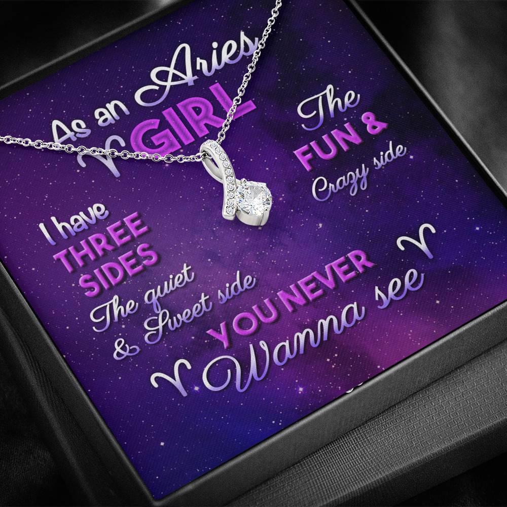 As an Aries Girl I Have Three Sides the Quite and The Sweet Side Alluring Pendant Necklace As an Aries Girl I Have Three Sides the Quite and The Sweet Side Alluring Pendant Necklace