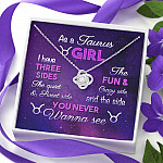 As a Taurus Girl I Have Three Sides the Quite and The Sweet Side Love Knot Pendant Necklace