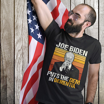 Alternative view of Joe Biden Puts The Dem In Dementia T-Shirt - Funny Joe Biden Shirt