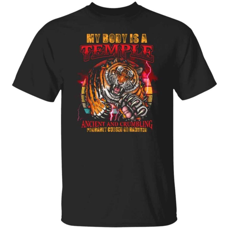 temple tee, Black, Unisex T-Shirt