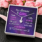 As a Gemini Girl I Have Three Sides the Quite and The Sweet Side Alluring Pendant Necklace