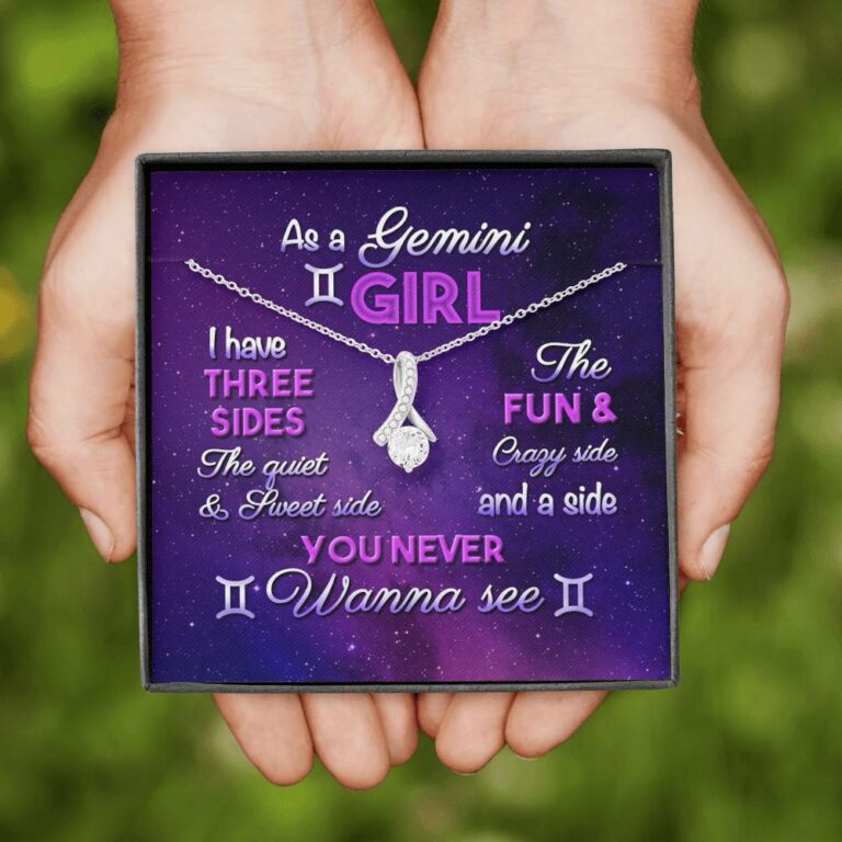 As a Gemini Girl I Have Three Sides the Quite and The Sweet Side Alluring Pendant Necklace