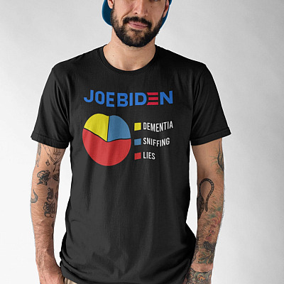 Joe Biden Dementia Sniffing Lies T-Shirt - V-Neck Shirt