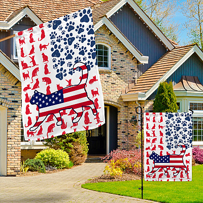 Alternative view of Cat Lover American Outdoor House Flag - 4th Of July Home Garden Flag - US Patriot Flag - Patriotic Home Decor