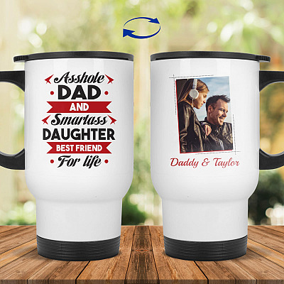14 oz. White Travel Mug