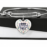 God is Within Her She Will Not Fall Heart Pendant Necklace